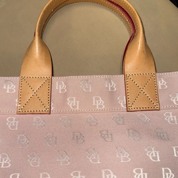 Dooney & Bourke Pink and Tan Totes with Monogram Patterns - Picture 7 of 10